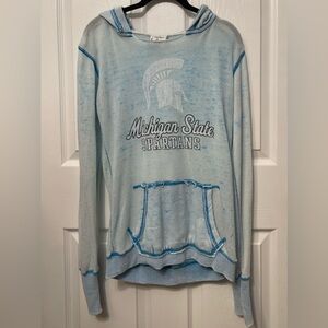 J. America Michigan State Blue Long Sleeve Hoodie Tee Shirt